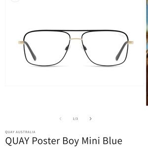 Quay Australia Blue and Gold Aviator Sunglasses